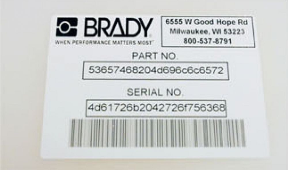 BRADY B-489资产设备标签